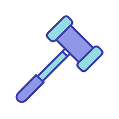 Poster - Isolated cartoon gavel in pastel colors on black background
