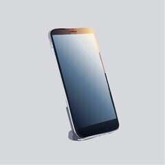Poster - Vector illustration of a modern smartphone with a glossy screen on a simple background