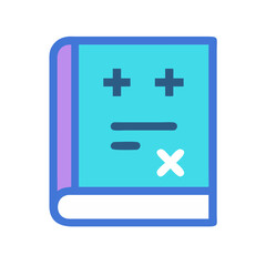 Poster - Turquoise math textbook with plus, minus, and cross symbols