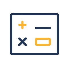 Poster - Calculator math operation symbols flat icon on black background