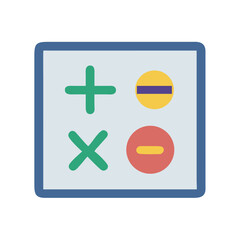 Poster - Mathematical operations flat design icon for educational purposes