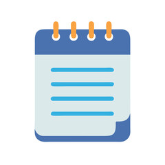 Poster - Stylized notepad icon with line markings, flat design vector