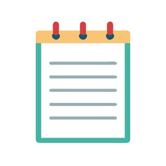 Poster - Flat design notepad icon with lines on black background