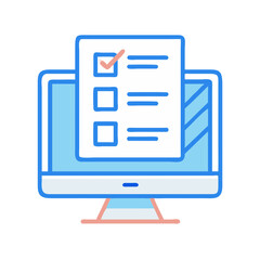 Poster - Online survey form on a computer screen icon