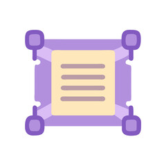 Poster - Stylized document or parchment icon on a square holder