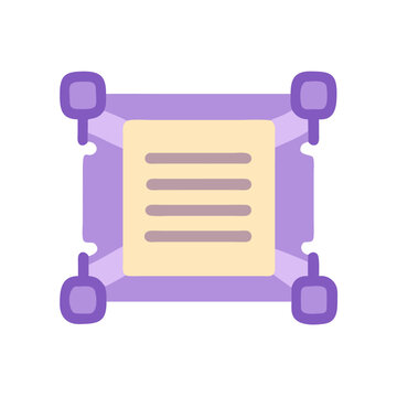 Stylized document or parchment icon on a square holder