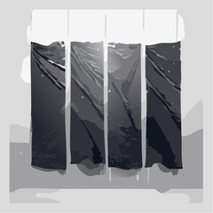 Leinwandbilder - Illustration of four black vertical panels with a textured effect in a grayscale design