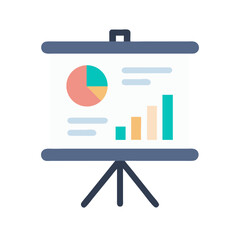 Poster - Presentation board showing pie chart and bar graph visuals