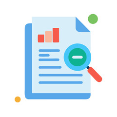 Poster - Analyzing business report with magnifying glass flat vector art
