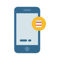 Poster - Smartphone with app badge and notification on black background