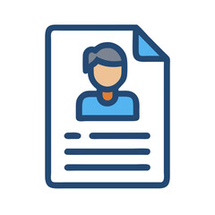 Poster - Flat icon of a business resume or application document