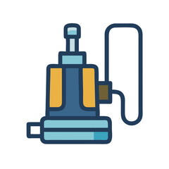 Poster - Blue and Yellow Hydraulic Pump on Black Background Illustration