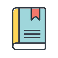 Poster - Stylized book icon illustration with bookmark and title lines
