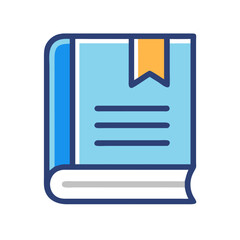 Poster - Simple book icon with bookmark, flat vector illustration