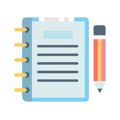 Poster - Illustration of a notebook and pencil for creative writing