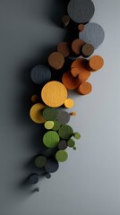 Poster - Abstract Colorful Cylinder Mosaic  Minimalist Design Background