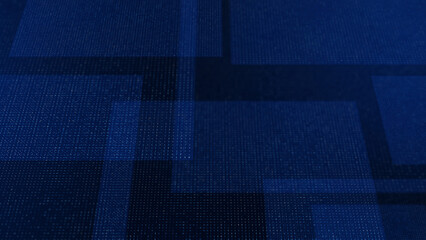Poster - Dark blue abstract background with a digital grid pattern and translucent geometric shapes, conveying technology, data, and network concepts. Ideal for tech-related design and digital backdrops.
