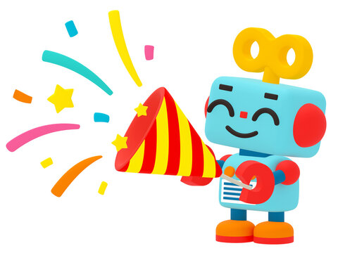 クラッカーと可愛いロボット