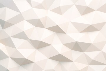 Poster - Abstract light geometric low-poly surface with soft triangular shapes forming a seamless faceted background pattern. Ai generative.