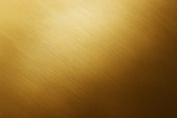 Poster - Brushed gold metal texture with soft light gradient and fine diagonal lines on surface as elegant luxury background for creative graphic design use.