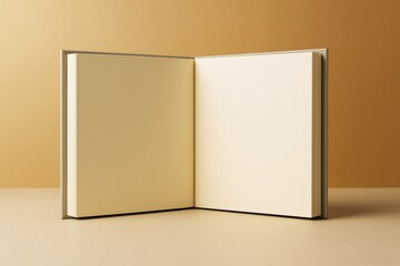 Poster - Open blank book mockup with clean pages and neutral background for branding, design, or advertising presentation concepts. Ai generative.