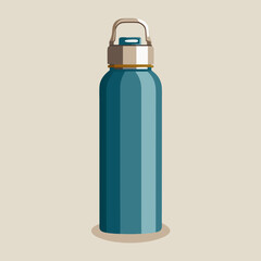Poster - Stylish Teal Water Bottle Design Perfect for Branding Projects and Logos a Reusable Hydration Icon
