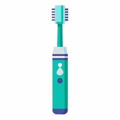 Poster - Modern Electric Toothbrush Design Graphic Clean Teal and Blue Branding Icon for Oral Hygiene Product Packaging