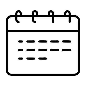 A calendar icon bold outline vector illustration design