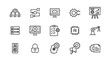 © RI Rafiq - Automation linear icon set. Artificial Intelligence, information technology, computing, IT manager, network, internet, big data, cloud, analytics, business vector icon set. UI thin line icon pack.
