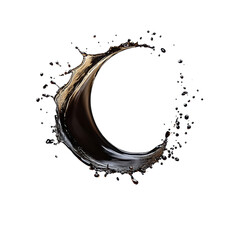 Poster - Liquid Splash Creating Circular Motion on Black Background