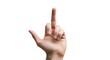 © arizhal - Hand Gesture Showing Middle Finger on White Background