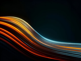 Poster - Flowing Colorful Light Trails on Transparent Background Creating Abstract Wave