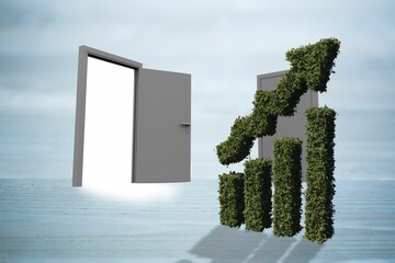 Leinwandbilder - Graph of topiary and doors