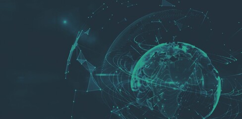 Poster - Globe with connecting lines