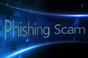 Poster - Phishing scam on digital screen