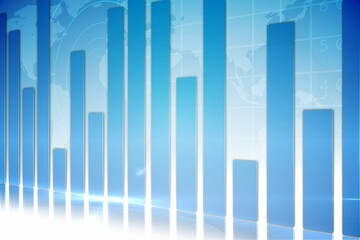 Poster - global business graphic in blue