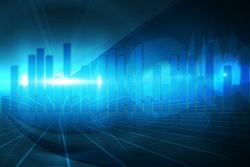 Aufkleber - Blue bar chart graphic with light