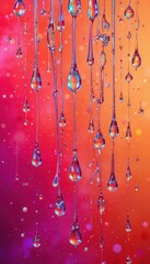 Poster - Colorful water droplets create a vibrant background for mobile displays