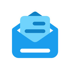 Poster - Blue Envelope Icon Light Blue Letter Social Welfare Charity Donation mail message