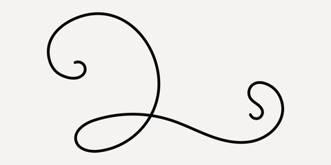 Poster - Elegant black swirl design, hand drawn vector