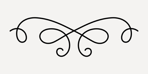 Poster - Elegant black swirl design, hand drawn vector