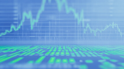 Poster - Financial Data Visualization: Dynamic digital visualization of financial data with abstract line graphs representing market fluctuations, perfect for illustrating concepts related to stocks.