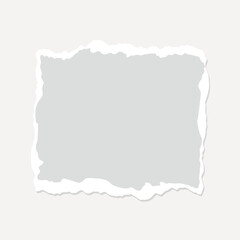 Poster - Torn paper texture, white and gray torn paper, rough edges, element vector
