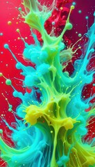 Leinwandbilder - Vibrant splashes of paint create a stunning abstract background for mobile displays