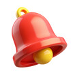 © Al - Red and yellow 3d bell icon isolated on transparent background