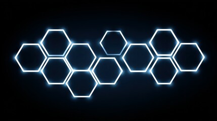 Fototapete - Abstract geometric pattern of glowing hexagons.