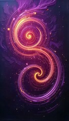 Poster - Vibrant abstract design with swirling patterns and glowing elements for mobile backgrounds