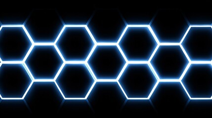 Fototapete - Hexagonal pattern with glowing lines.