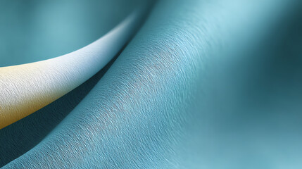 Poster - A close-up view of smooth teal fabric with a hint of yellow, highlighting its texture and elegance, perfect for design projects.