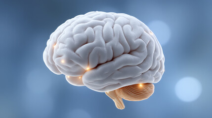 Poster - A detailed illustration of a human brain highlighting neural connections and cognitive function for educational use.